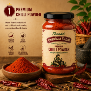 Skanda’s Premium Chilli Powder – Pure, Authentic, & Aromatic