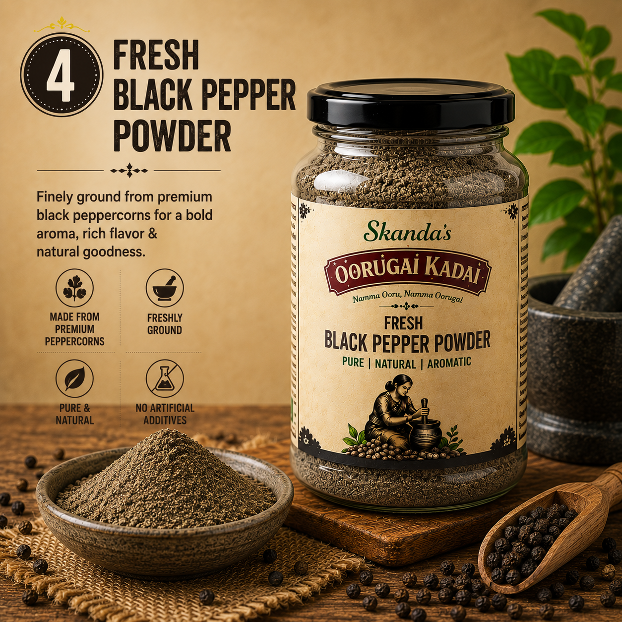Fresh Black Pepper Powder